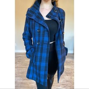 Old Navy Plaid Pea Coat